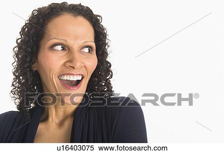 Stock Photography - Studio shot of woman. Fotosearch