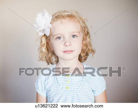 Studio Shot, Portrait of girl with blond hair View Large Photo Image Stock Image - Studio Shot, Portrait of girl with blond hair. Fotosearch