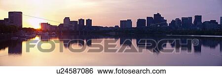 Stock Photograph - Sunrise panorama of Boston. Fotosearch