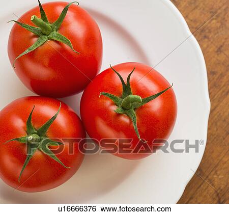Tomatoes on plate, studio shot View Large Photo Image Stock Photograph - Tomatoes on plate, studio shot. Fotosearch