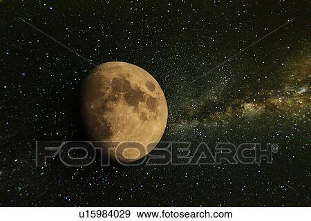 Waxing moon View Large Photo Image Stock Photo - Waxing moon. Fotosearch