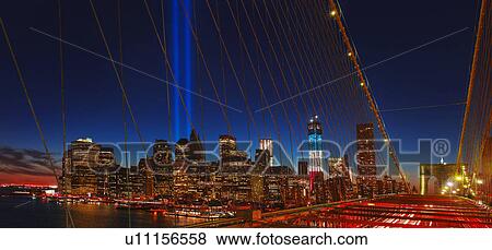 World Trade Center Memorial, Tribute in Light View Large Photo Image Stock Photo - World Trade Center Memorial, Tribute in Light. Fotosearch
