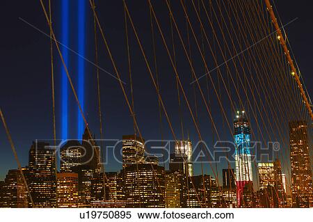 Stock Photography - World Trade Center Memorial, Tribute in Light. Fotosearch