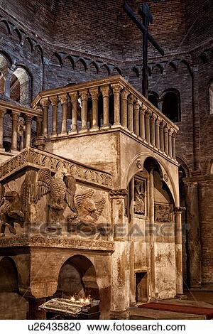 Church complex of Santo Stefano: dodecagonal church and central pulpit of Romanesque San Sepolcro, Bologna, Italy View Large Photo Image Stock Image - Church complex of Santo Stefano: dodecagonal church and central pulpit of Romanesque San Sepolcro, Bologna, Italy. Fotosearch