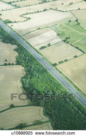 Aerial view of rural fields and road View Large Photo Image Stock Photography - Aerial view of rural fields and road. Fotosearch