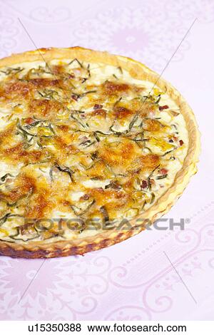 Close up of baked quiche View Large Photo Image Stock Photo - Close up of baked quiche. Fotosearch