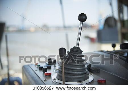 Stock Photo - Close up of tugboat controls. Fotosearch