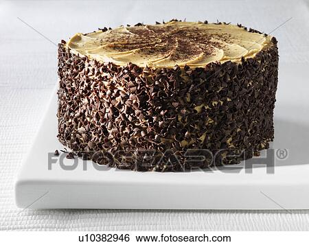 Plate of cappuccino layer cake View Large Photo Image Stock Photograph - Plate of cappuccino layer cake. Fotosearch