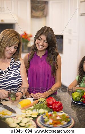 Women cooking together in kitchen View Large Photo Image Picture - Women cooking together in kitchen. Fotosearch