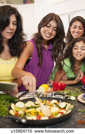 Women cooking together in kitchen View Large Photo Image Stock Image - Women cooking together in kitchen. Fotosearch