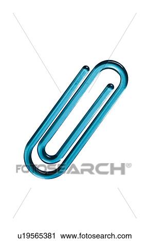 Blue paper clip against white background View Large Photo Image Stock Image - Blue paper clip against white background. Fotosearch