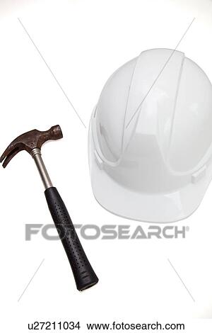 Hammer and hard against white background View Large Photo Image Picture - Hammer and hard against white background. Fotosearch