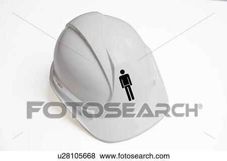 Men's sign on hard hat against white background View Large Photo Image Stock Photo - Men's sign on hard hat against white background. Fotosearch