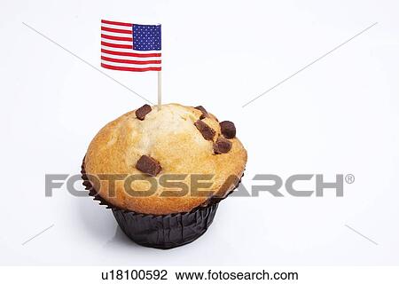 American flag in cupcake on white background View Large Photo Image Stock Image - American flag in cupcake on white background. Fotosearch