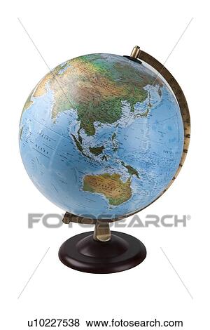 Stock Photo - Close-up of globe over white background. Fotosearch