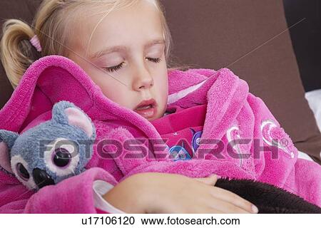 Cute little girl in pink jacket sleeping with teddy bear View Large Photo Image Stock Image - Cute little girl in pink jacket sleeping with teddy bear. Fotosearch