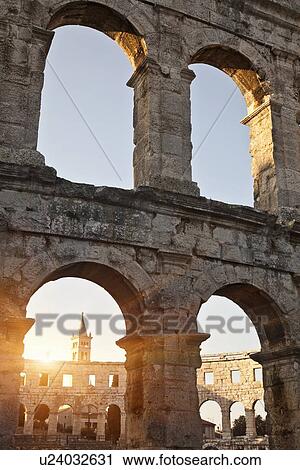Stock Image - Ancient ruins of arena. Fotosearch