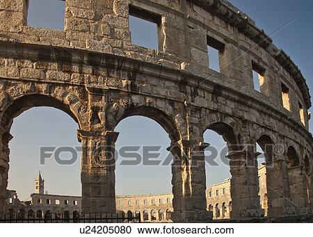 Ancient ruins of arena View Large Photo Image Stock Image - Ancient ruins of arena. Fotosearch