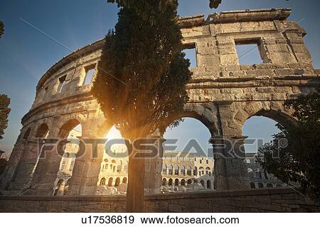 Ancient ruins of arena View Large Photo Image Stock Photo - Ancient ruins of arena. Fotosearch