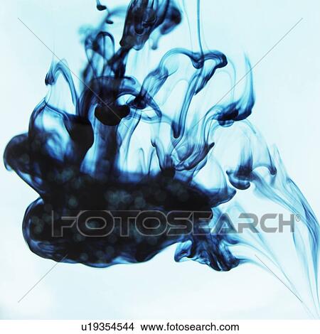 Blue ink swirling in liquid View Large Photo Image Picture - Blue ink swirling in liquid. Fotosearch