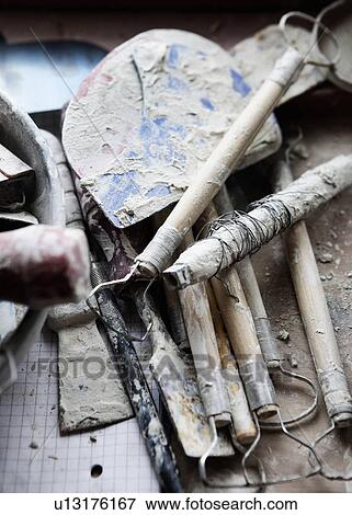 Clay sculpting tools in shop View Large Photo Image Stock Photo - Clay sculpting tools in shop. Fotosearch