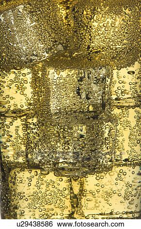 Close up of ice cubes in fizzy drink View Large Photo Image Stock Photograph - Close up of ice cubes in fizzy drink. Fotosearch