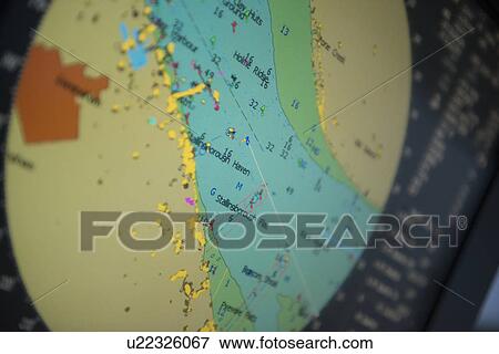 Close up of tugboat map on monitor View Large Photo Image Stock Photo - Close up of tugboat map on monitor. Fotosearch