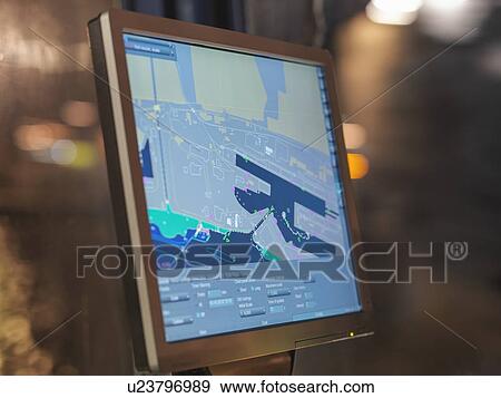 Digital map on tugboat computer View Large Photo Image Stock Photo - Digital map on tugboat computer. Fotosearch