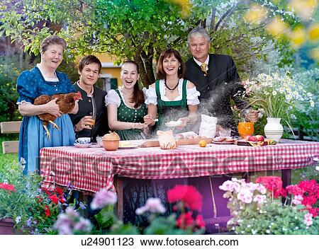 Family in traditional Bavarian clothes View Large Photo Image Stock Image - Family in traditional Bavarian clothes. Fotosearch