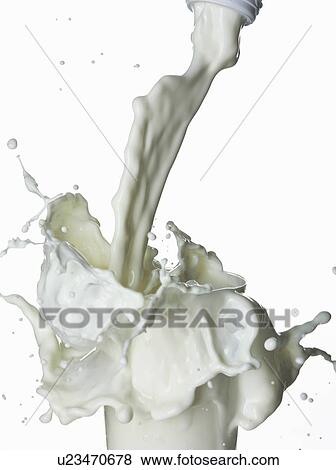 Milk splashing into glass View Large Photo Image Stock Photo - Milk splashing into glass. Fotosearch