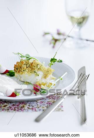 Plate of crusted fish View Large Photo Image Stock Photograph - Plate of crusted fish. Fotosearch