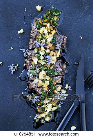 Plate of fish with herbs View Large Photo Image Stock Image - Plate of fish with herbs. Fotosearch