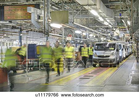 Stock Photograph - Blurred view of car factory. Fotosearch