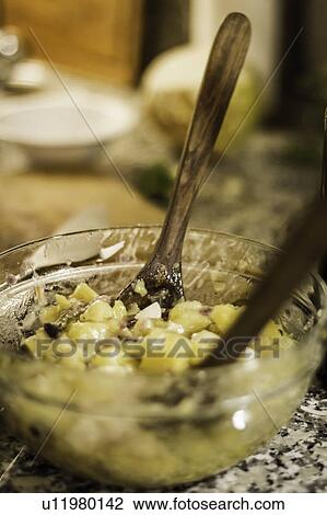 Bowl of salad with potatoes View Large Photo Image Stock Image - Bowl of salad with potatoes. Fotosearch