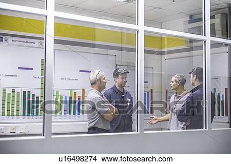 Picture - Business people and workers talking. Fotosearch