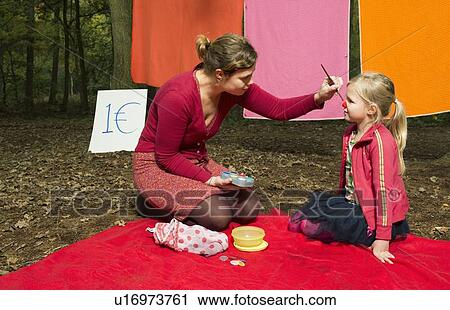 Stock Image - Childrens theater improvised in woods. Fotosearch