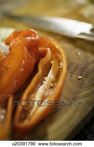 Close up of sliced pepper View Large Photo Image Stock Image - Close up of sliced pepper. Fotosearch