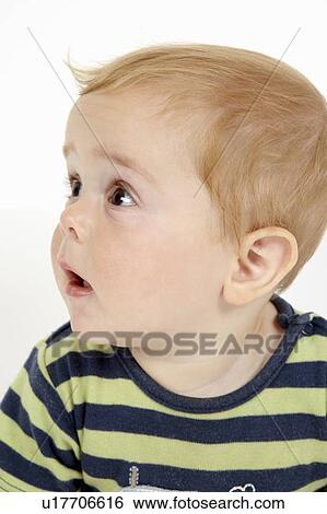 Close up of toddler boys surprised face View Large Photo Image Stock Photograph - Close up of toddler boys surprised face. Fotosearch