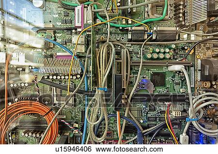 Stock Photograph - Close up of wires on circuit board. Fotosearch