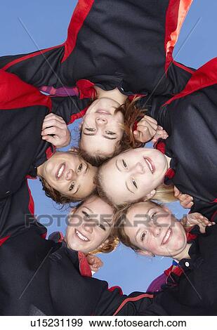 Girls smiling in circle View Large Photo Image Stock Photo - Girls smiling in circle. Fotosearch