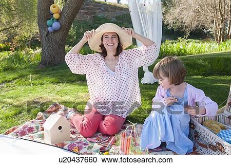 Mother and daughter having picnic View Large Photo Image Stock Image - Mother and daughter having picnic. Fotosearch