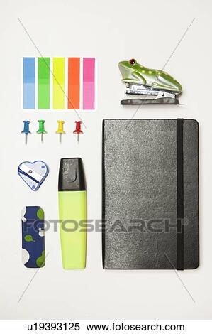 Stock Photography - Office supplies neatly arranged. Fotosearch