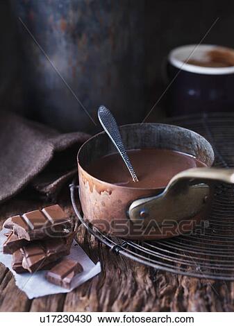 Pan of melted chocolate View Large Photo Image Stock Image - Pan of melted chocolate. Fotosearch