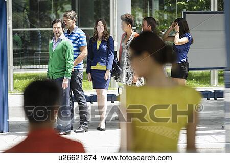 People waiting at bus stop View Large Photo Image Picture - People waiting at bus stop. Fotosearch