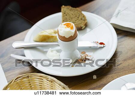 Stock Image - Plate of egg and toast. Fotosearch
