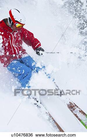 Skier on snowy slope View Large Photo Image Stock Photograph - Skier on snowy slope. Fotosearch