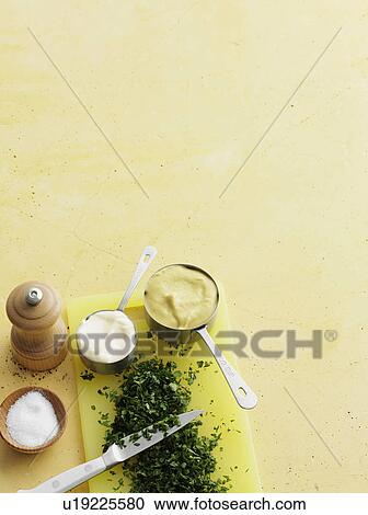 Spices, mustard, mayonnaise and herbs View Large Photo Image Stock Image - Spices, mustard, mayonnaise and herbs. Fotosearch