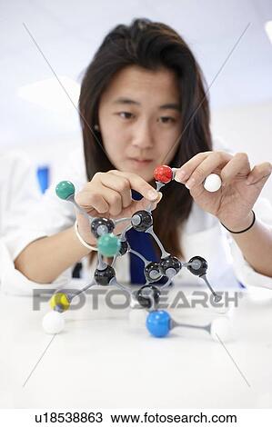 Student examining molecular model View Large Photo Image Stock Image - Student examining molecular model. Fotosearch