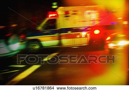 Ambulance at night View Large Photo Image Picture - Ambulance at night. Fotosearch