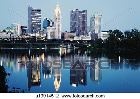 City skyline at dusk View Large Photo Image Stock Image - City skyline at dusk. Fotosearch